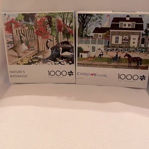 Set of 2 Buffalo 1000 Piece Puzzles- Charles Pinson and Charles Wysocki